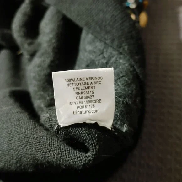 Trina Turk Womens Sequin-Embellished Merino Wool Knit Tank Top Large - Picture 3 of 12